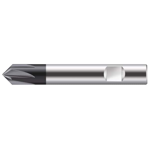 Metric 60 Degree solid carbide chamfer mill, MC500-10.0W4L-WJ30TF, 10 mm dia